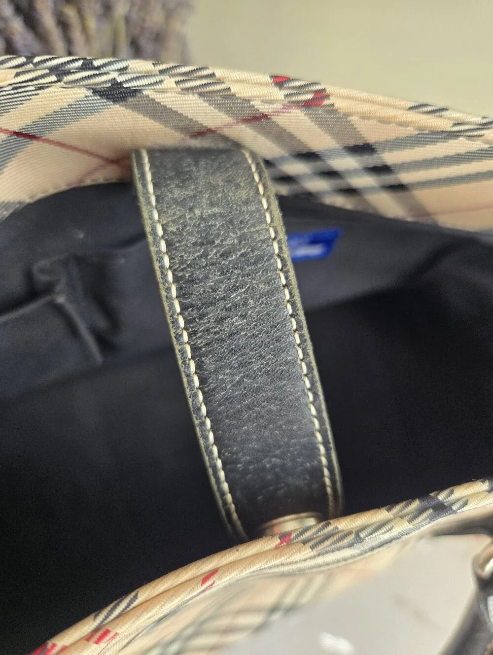 Vintage Burberry Blue Label Nova Check Canvas Japan Exclusive Satchel Bag